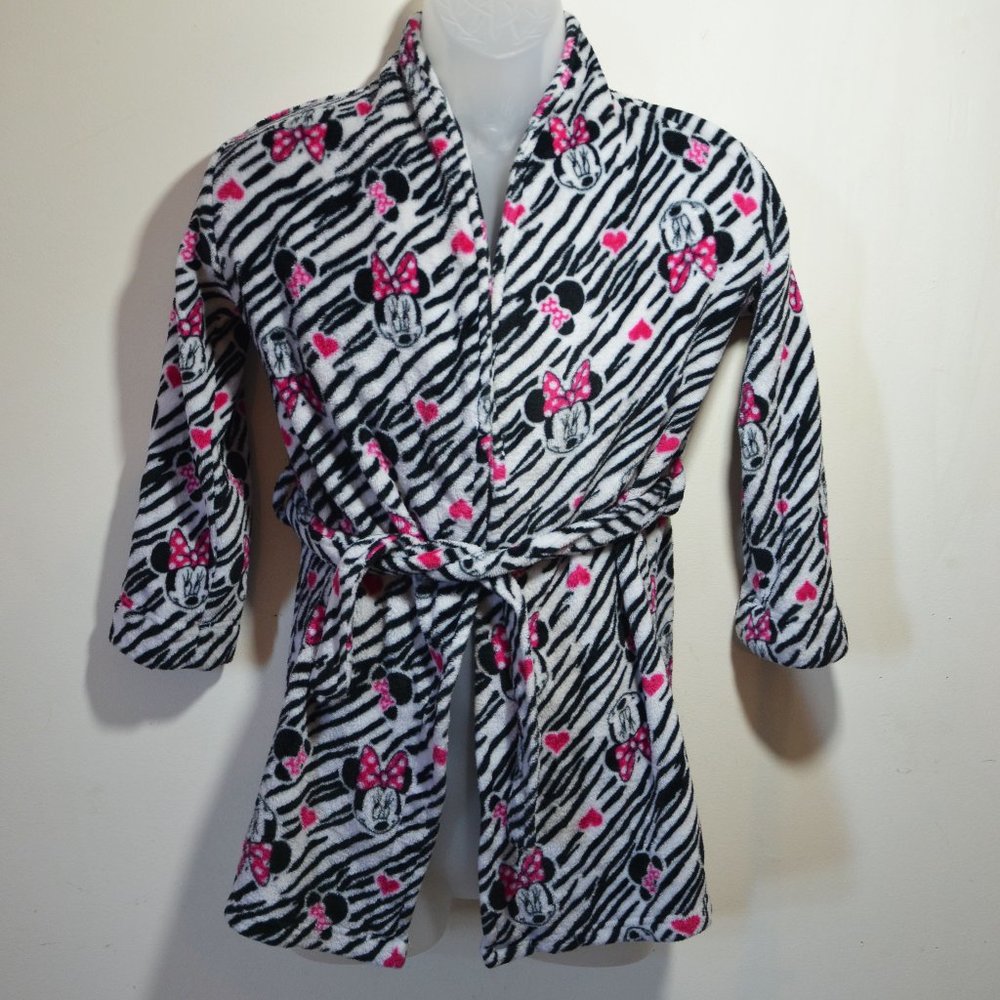 Minnie Mouse Bathrobe (Kids M/M 7/8) Zebra pattern